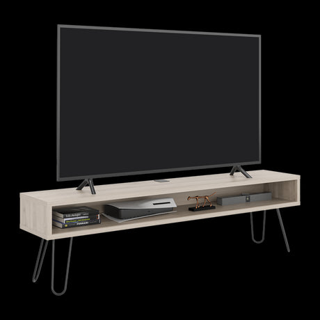 Rack de TV Luft Ceniza 180x49.5cm para TV Hasta 75" Pulgadas con Un Compartimiento - MUEBLES DE TV | Bylmo