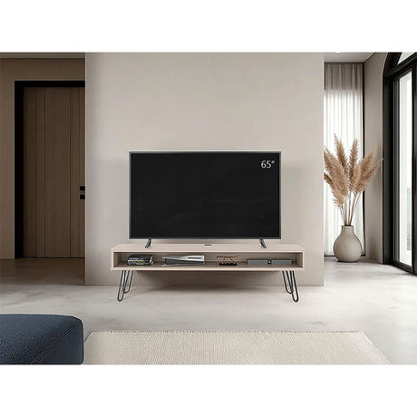 Rack de TV Luft Ceniza 180x49.5cm para TV Hasta 75" Pulgadas con Un Compartimiento - MUEBLES DE TV | Bylmo
