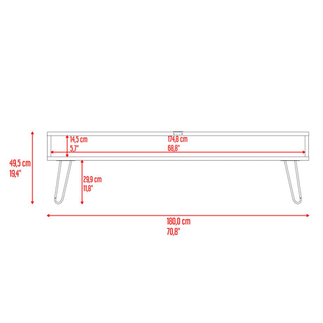 Rack de TV Luft Ceniza 180x49.5cm para TV Hasta 75" Pulgadas con Un Compartimiento - MUEBLES DE TV | Bylmo