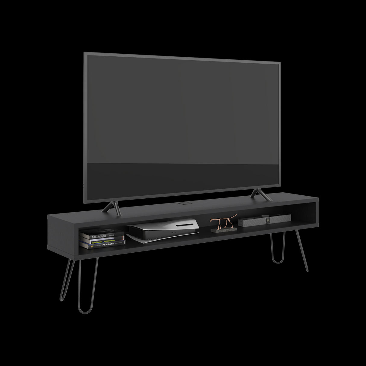 Rack de TV Luft Wengue 180x49.5cm para TV Hasta 75" Pulgadas con Un Compartimiento - MUEBLES DE TV | Bylmo