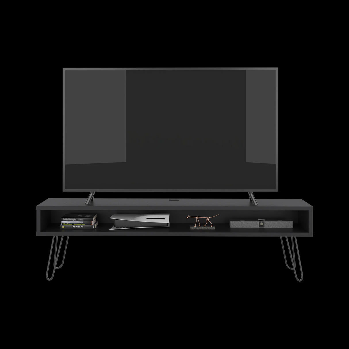 Rack de TV Luft Wengue 180x49.5cm para TV Hasta 75" Pulgadas con Un Compartimiento - MUEBLES DE TV | Bylmo