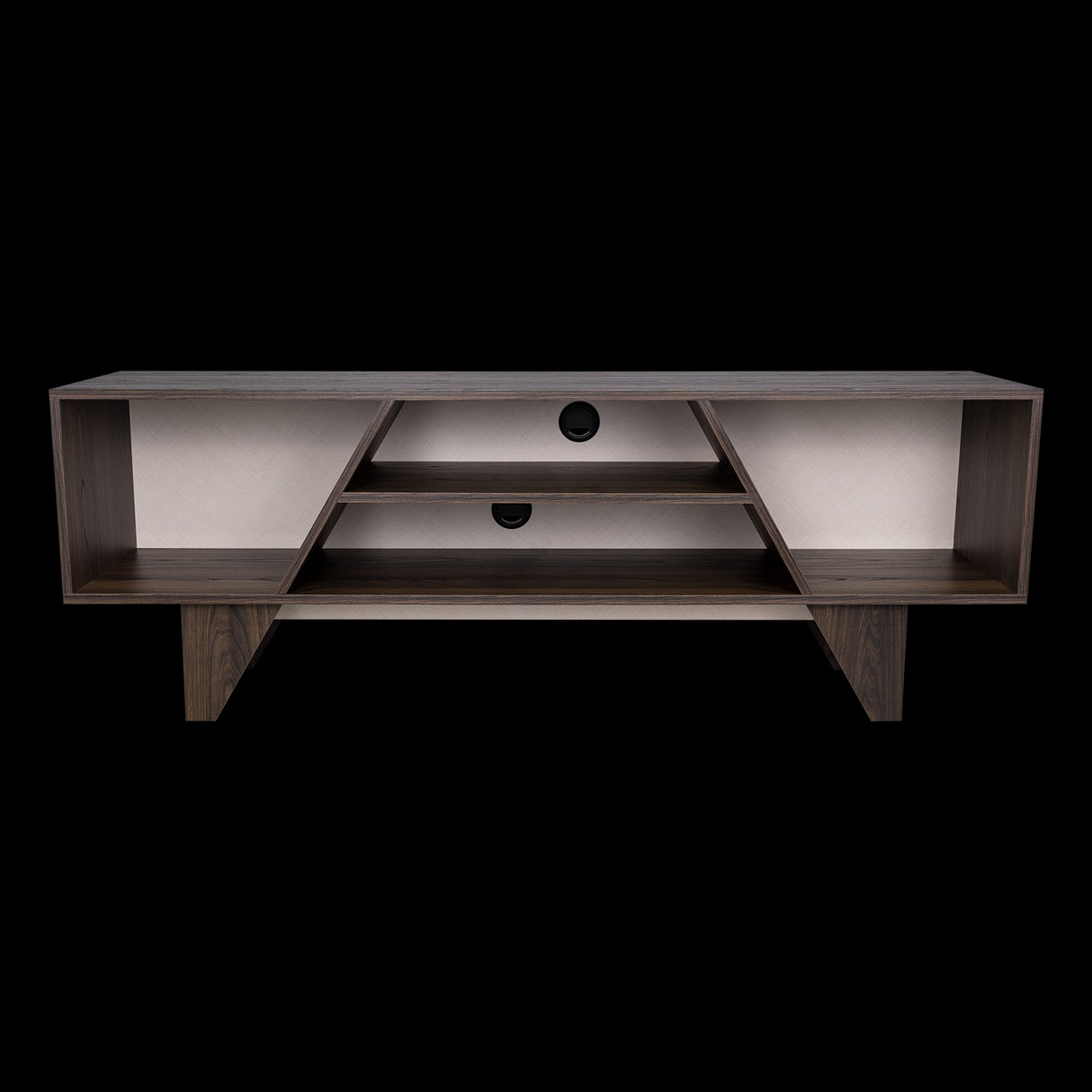 Rack de TV Pisa Nogal y Toquilla 150x53.6cm para TV Hasta 65" Pulgadas con Cuatro Compartimientos - MUEBLES DE TV | Bylmo