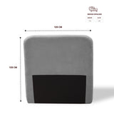 Cabecero de Piso Comfort Gris 120x125cm Abullonado para Cama Semidoble - CABECEROS | Bylmo