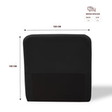 Cabecero de Piso Comfort Negro 120x125cm Abullonado para Cama Semidoble - CABECEROS | Bylmo