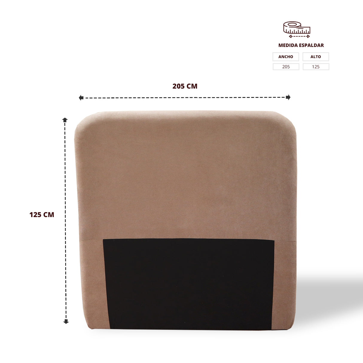 Cabecero de Piso Comfort Camel 200x125cm Abullonado para Cama King - CABECEROS | Bylmo