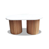 Mesa de Centro Paris Marron Claro 70x37cm Ovalado - MESAS DE CENTRO | Bylmo