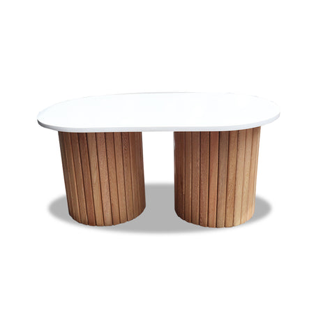 Mesa de Centro Paris Marron Claro 70x37cm Ovalado - MESAS DE CENTRO | Bylmo