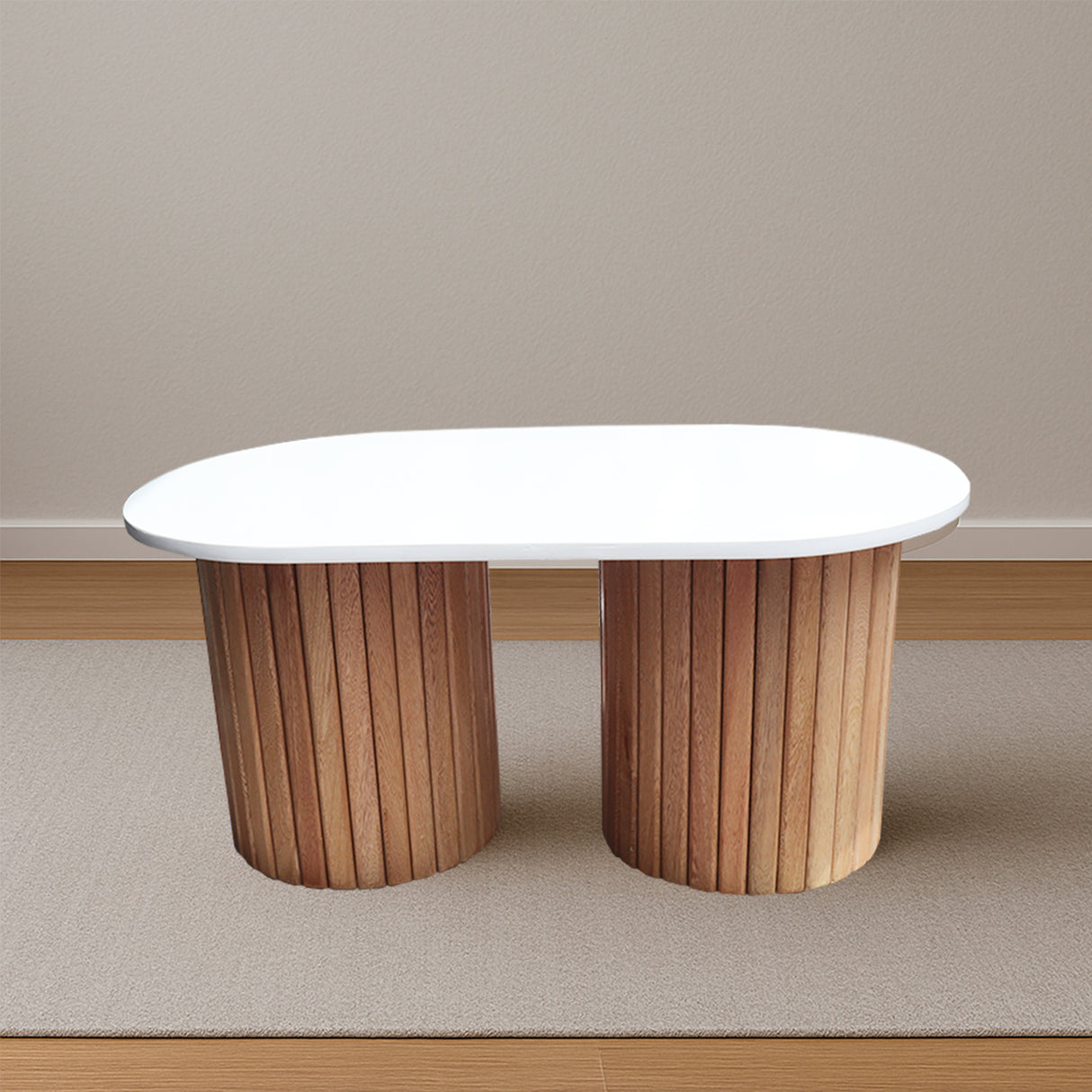 Mesa de Centro Paris Marron Claro 70x37cm Ovalado - MESAS DE CENTRO | Bylmo