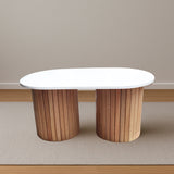 Mesa de Centro Paris Marron Claro 70x37cm Ovalado - MESAS DE CENTRO | Bylmo