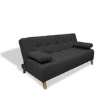Sofacama Egli Negro 180x94cm de Tres Puestos Reclinable Antifluido y sin Apoya Brazos - SOFAS Y POLTRONAS | Bylmo