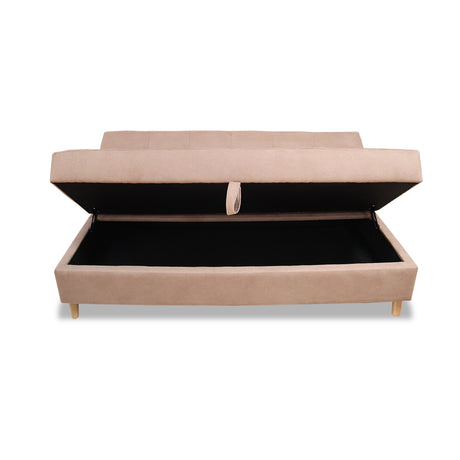 Sofacama Lugano Camel 180x95cm de Tres Puestos Reclinable Antifluido con Almacenamiento y sin Apoya Brazos - SOFAS Y POLTRONAS | Bylmo