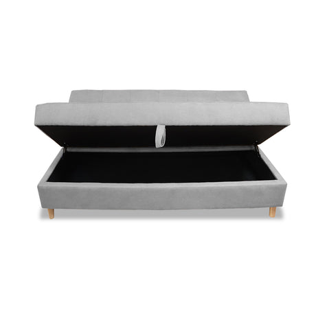 Sofacama Lugano Gris 180x95cm de Tres Puestos Reclinable Antifluido con Almacenamiento y sin Apoya Brazos - SOFAS Y POLTRONAS | Bylmo