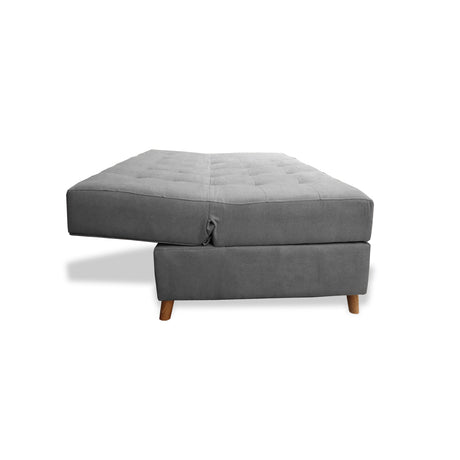 Sofacama Lugano Gris 180x95cm de Tres Puestos Reclinable Antifluido con Almacenamiento y sin Apoya Brazos - SOFAS Y POLTRONAS | Bylmo