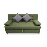Sofacama Lugano Verde 180x95cm de Tres Puestos Reclinable Antifluido con Almacenamiento y sin Apoya Brazos - SOFAS Y POLTRONAS | Bylmo