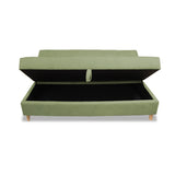 Sofacama Lugano Verde 180x95cm de Tres Puestos Reclinable Antifluido con Almacenamiento y sin Apoya Brazos - SOFAS Y POLTRONAS | Bylmo