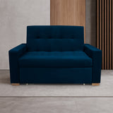 Sofacama Atalanta Azul Petróleo 150x94cm de Dos Puestos Reclinable Antifluido y sin Apoya Brazos - SOFAS Y POLTRONAS | Bylmo