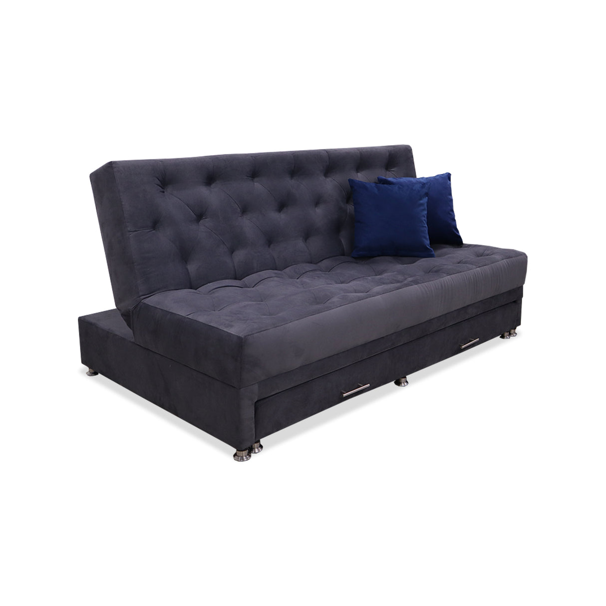 Sofacama Aston Gris 190x95cm de Tres Puestos Reclinable Antifluido y sin Apoya Brazos - SOFAS Y POLTRONAS | Bylmo