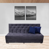 Sofacama Aston Gris 190x95cm de Tres Puestos Reclinable Antifluido y sin Apoya Brazos - SOFAS Y POLTRONAS | Bylmo