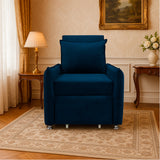 Silla Multipropósito Napoli Azul Petróleo 75x94cm de Un Puesto Reclinable Antifluido y sin Apoya Brazos - SOFAS Y POLTRONAS | Bylmo