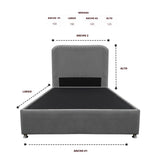 Combo Base Cama y Cabecero Comfort Gris para Cama Sencilla 100 X 190 Cm con Patas - CAMAS | Bylmo