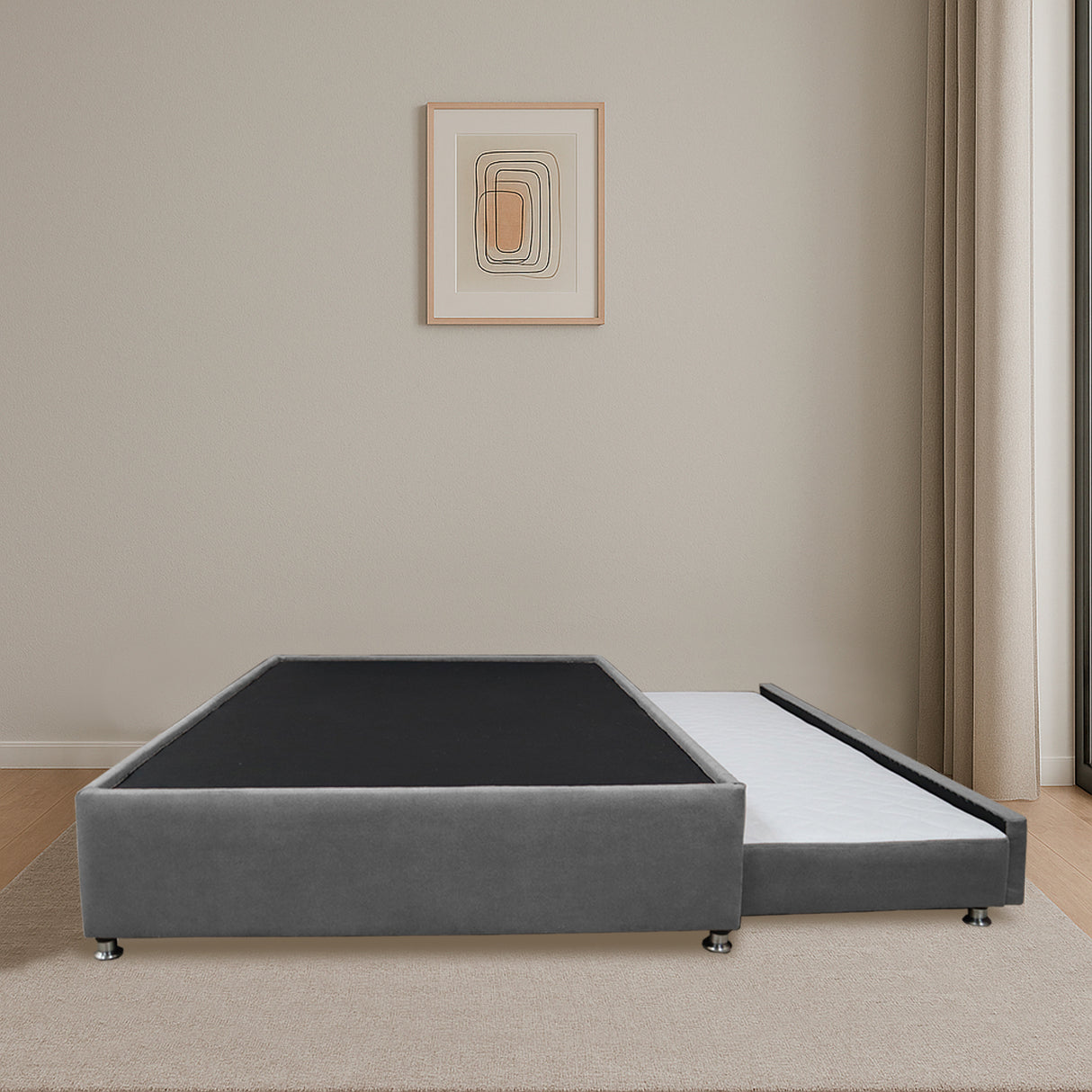 Cama Tarima Nido Comfort Gris para Cama Sencilla 100 X 190 Cm con Patas - CAMAS | Bylmo