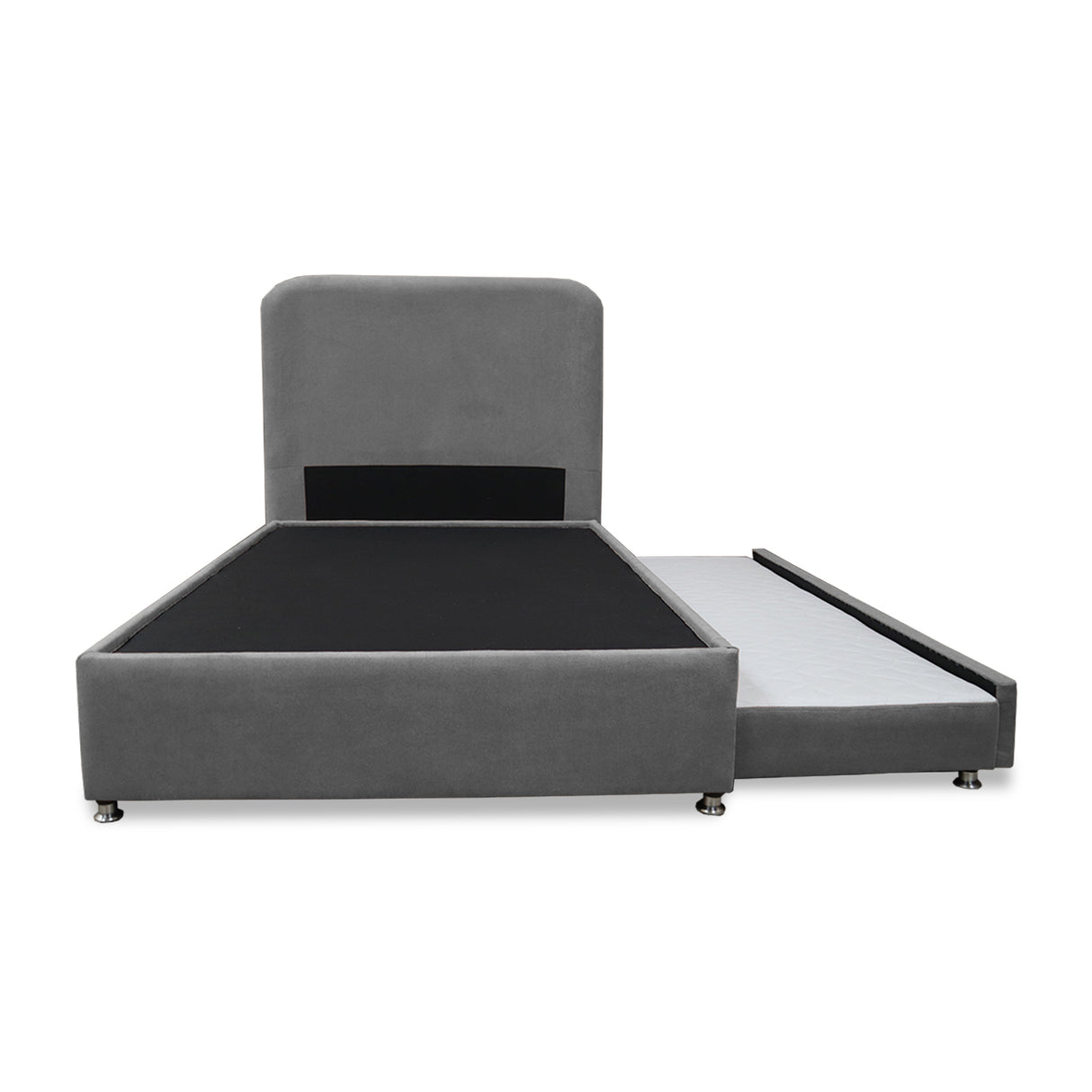Combo Cama Tarima Nido y Cabecero Comfort Gris para Cama Sencilla 100 X 190 Cm con Patas - CAMAS | Bylmo