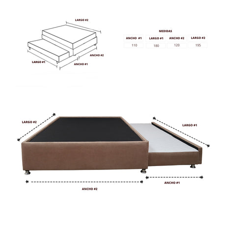 Cama Tarima Nido Comfort Camel para Cama Semidoble 120 X 190 Cm con Patas - CAMAS | Bylmo