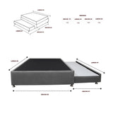 Cama Tarima Nido Comfort Gris para Cama Doble 140 X 190 Cm con Patas - CAMAS | Bylmo