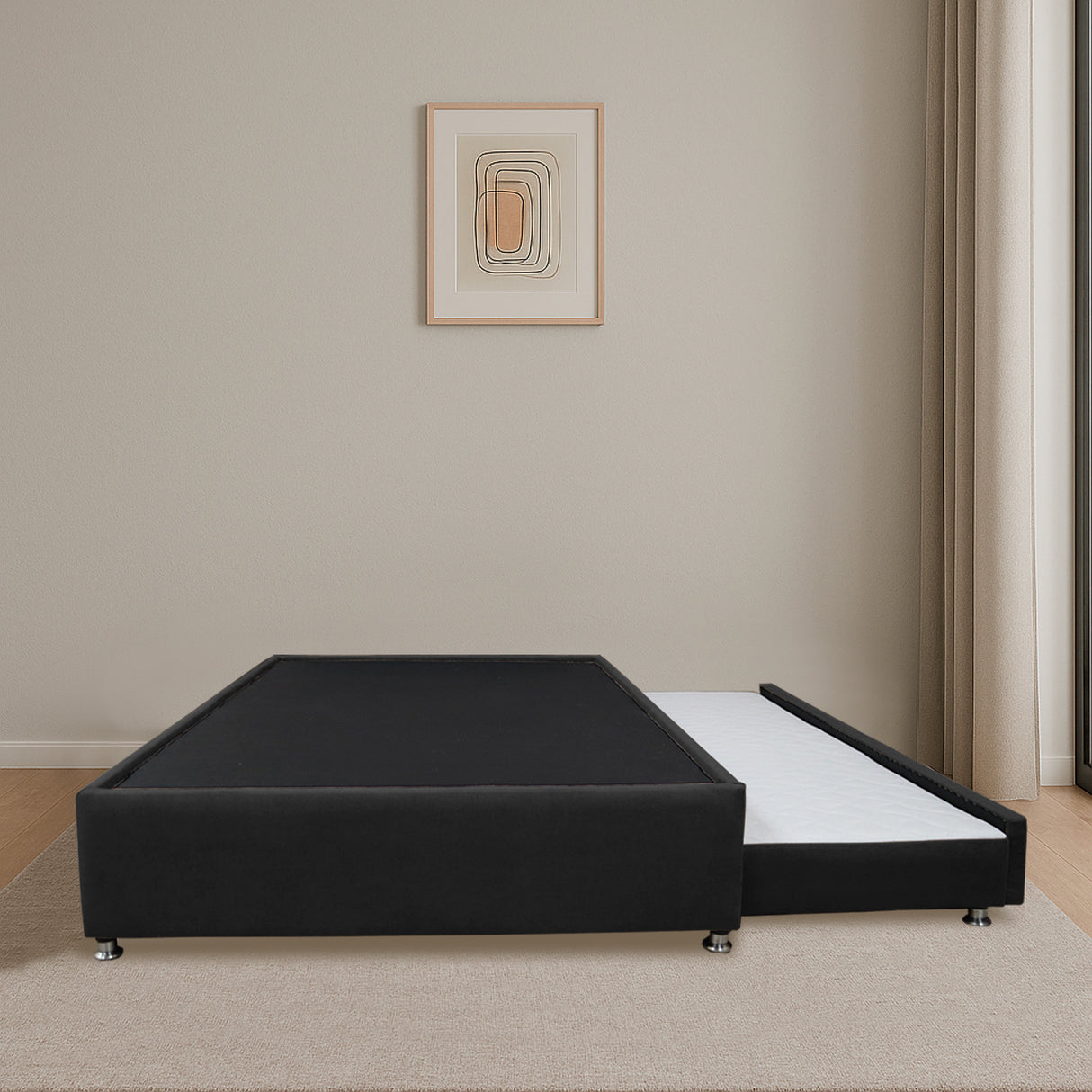 Cama Tarima Nido Comfort Negro para Cama Doble 140 X 190 Cm con Patas - CAMAS | Bylmo