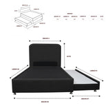 Combo Cama Tarima Nido y Cabecero Comfort Negro para Cama Doble 140 X 190 Cm con Patas - CAMAS | Bylmo