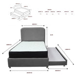 Combo Cama Tarima y Colchón Comfort Gris para Cama Doble 140 X 190 Cm con Patas - CAMAS | Bylmo