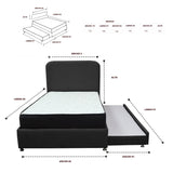 Combo Cama Tarima y Colchón Comfort Negro para Cama Doble 140 X 190 Cm con Patas - CAMAS | Bylmo