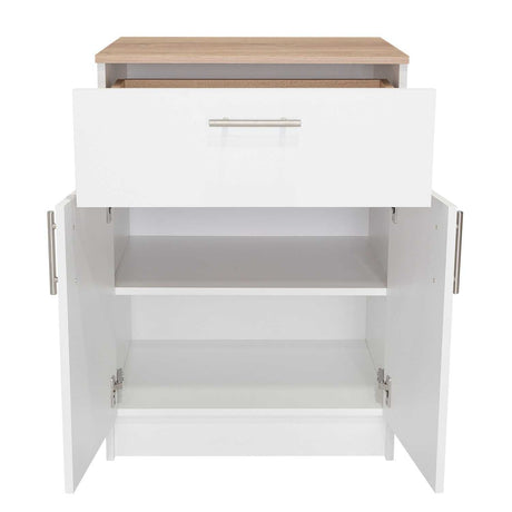 Organizador de Cocina Mayorca Blanco y Duna 60x85.1cm con un Entrepaño y con Dos Comportamientos - BARRAS Y MUEBLES AUXILIARES | Bylmo