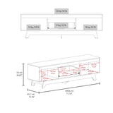 Centro de Entretenimiento Woodall Blanco Y Fresno Europeo 180.6x53cm Para TV hasta 80" Pulgadas con Un Cajón y Tres Compartimientos - MUEBLES DE TV | Bylmo