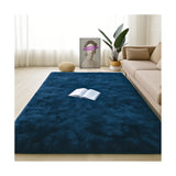 Alfombra de Peluche Rectangular Azul Oscuro 150x200cm Fondo Entero Suave Antideslizante para Sala De Estar - TAPETES Y ALFOMBRAS | Bylmo
