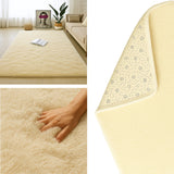 Alfombra de Peluche Rectangular Beige Claro 150x200cm Fondo Entero Suave Antideslizante para Sala De Estar - TAPETES Y ALFOMBRAS | Bylmo