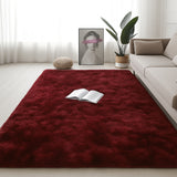 Alfombra de Peluche Rectangular Vinotinto 150x200cm Fondo Entero Suave Antideslizante para Sala De Estar - TAPETES Y ALFOMBRAS | Bylmo