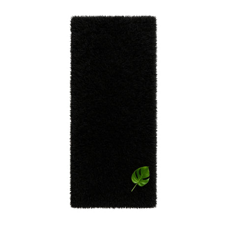 Alfombra de Peluche Rectangular Negro 60x150cm Fondo Entero Suave Antideslizante para Dormitorio - TAPETES Y ALFOMBRAS | Bylmo