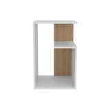 Mesa Auxiliar Everett Blanco Y Fresno 39.8x63.4cm Rectangular con Un Compartimiento - MESAS AUXILIARES | Bylmo