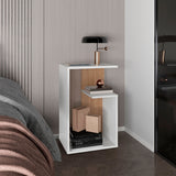 Mesa Auxiliar Everett Blanco Y Fresno 39.8x63.4cm Rectangular con Un Compartimiento - MESAS AUXILIARES | Bylmo