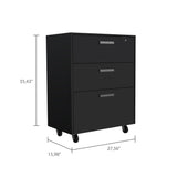 Archivador Wengue 52.8x20.9cm Oficio con Tres Cajones y con Ruedas - ARCHIVADORES | Bylmo