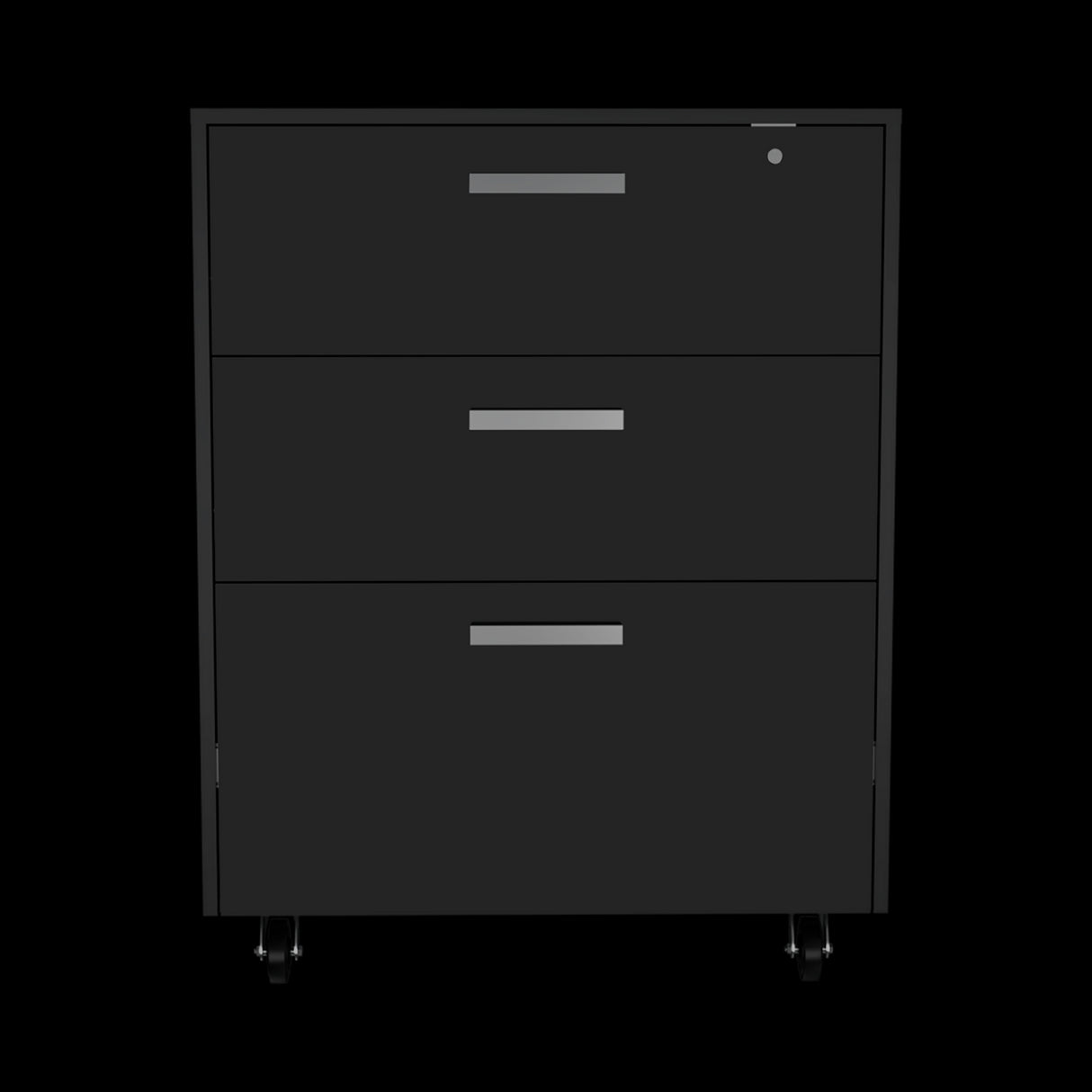 Archivador Wengue 52.8x20.9cm Oficio con Tres Cajones y con Ruedas - ARCHIVADORES | Bylmo