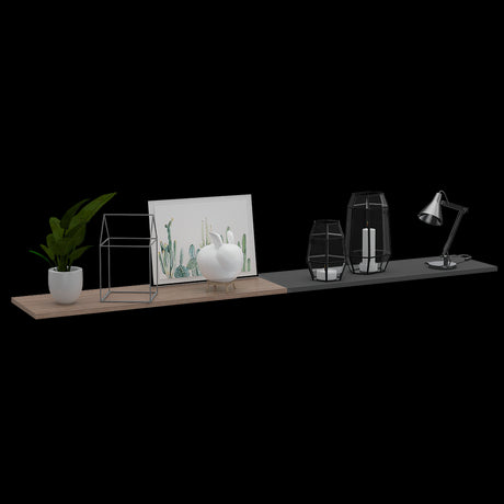 Repisa Wall Z Miel y Plomo 160x1.5cm Rectangular con Dos Entrepaños - REPISAS | Bylmo