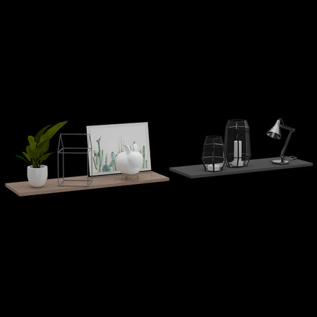Repisa Wall Z Miel y Plomo 160x1.5cm Rectangular con Dos Entrepaños - REPISAS | Bylmo