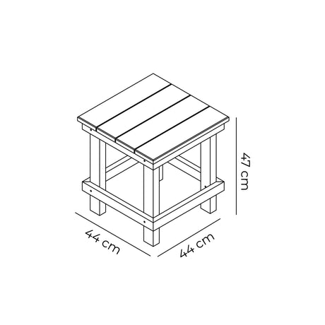 Mesa de Centro Timbiqui Negro 44x47cm Cuadrada - MESAS DE EXTERIOR | Bylmo