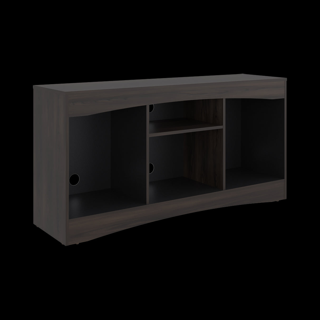 Mesa para TV Fiorenzi Nogal y Wengue 139.2x70cm Para TV Hasta 55" Pulgadas con Tres Compartimientos - MUEBLES DE TV | Bylmo