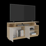 Mesa para TV Hope Fresno Europeo y Capri 150x70cm Para TV Hasta 65" Pulgadas con Cuatro Compartimientos - MUEBLES DE TV | Bylmo