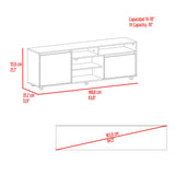 Rack de TV Pino Fresno Europeo 160x55cm Para TV Hasta 70" Pulgadas con Seis Compartimientos - MUEBLES DE TV | Bylmo
