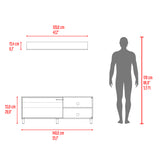 Rack de TV Bryce Blanco y Fresno Europeo 140x53cm Para TV Hasta 65" Pulgadas con Cuatro Compartimientos - MUEBLES DE TV | Bylmo