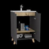 Mueble para Lavamanos Laurent Plomo 60x86cm Individual con Lavamanos y sin Grifería - MUEBLES PARA LAVAMANOS | Bylmo
